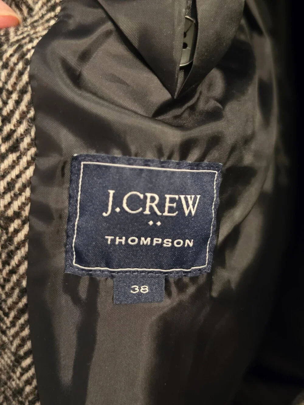 J. Crew Men's Herringbone Pea Coat - Black & Gray